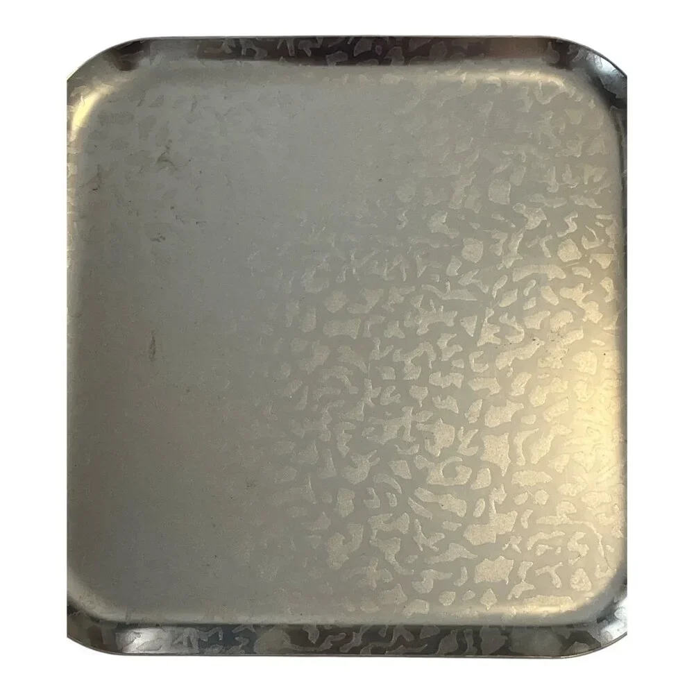 Vintage Kensington Moiré Aluminum Tray | Gold-Tone 10.75